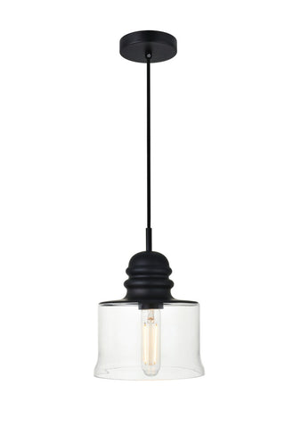 Elegant Lighting - LD2253BK - One Light Pendant - KENNA - Black and Clear