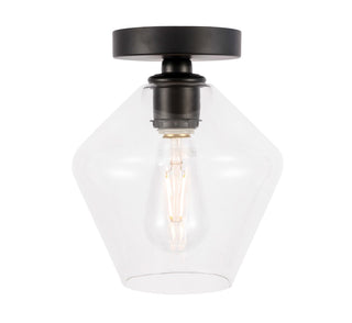 Elegant Lighting - LD2254BK - One Light Flush Mount - Gene - Black and Clear glass