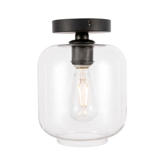 Elegant Lighting - LD2270BK - One Light Flush Mount - Collier - Black and Clear glass
