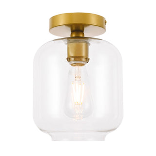 Elegant Lighting - LD2270BR - One Light Flush Mount - Collier - Brass and Clear glass