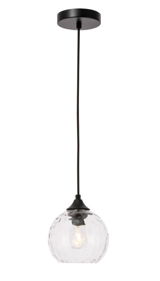 Elegant Lighting - LD2280 - One Light Pendant - Cashel - Black and Clear glass