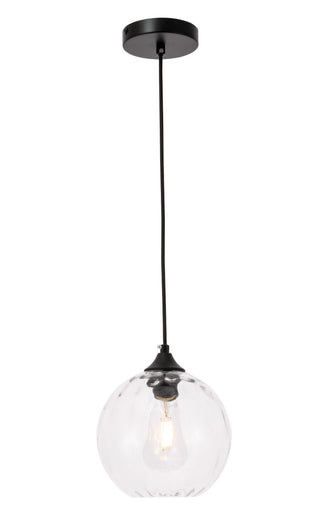 Elegant Lighting - LD2281 - One Light Pendant - Cashel - Black and Clear glass