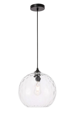 Elegant Lighting - LD2283 - One Light Pendant - Gibson - Black and Clear glass