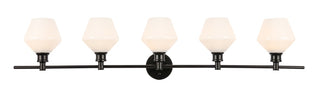 Elegant Lighting - LD2325BK - Five Light Wall Sconce - Gene - Black and Frosted white glass