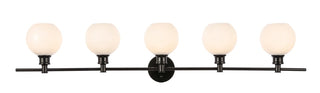 Elegant Lighting - LD2327BK - Five Light Wall Sconce - Collier - Black and Frosted white glass