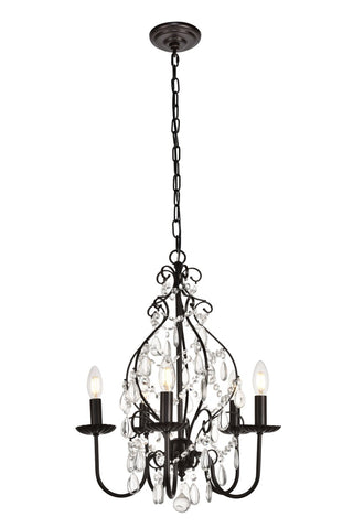 Elegant Lighting - LD5003D17ORB - Five Light Pendant - BLAISE - Oil rubbed bronze