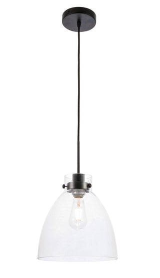 Elegant Lighting - LD5029D11BK - One Light Pendant - Frey - Black and Clear glass