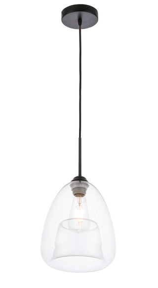 Elegant Lighting - LD5031D8BK - One Light Pendant - Kason - Black and Clear glass