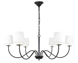 Elegant Lighting - LD6103D37BK - Six Light Chandelier - Eclipse - Black and White shade
