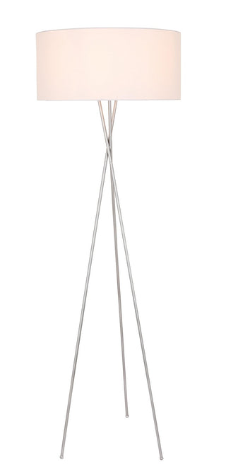 Elegant Lighting - LD6190S - One Light Floor Lamp - Cason - Silver and White shade