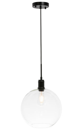 Elegant Lighting - LD6207BK - One Light Pendant - Emett - Black and Clear glass