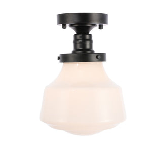 Elegant Lighting - LD6249BK - One Light Flush Mount - Lyle - Black and frosted white glass