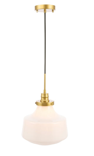 Elegant Lighting - LD6263BR - One Light Pendant - Lyle - Brass and frosted white glass