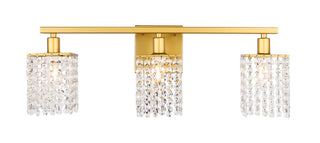 Elegant Lighting - LD7010BR - Three Light Wall Sconce - Phineas - Brass and Clear Crystals