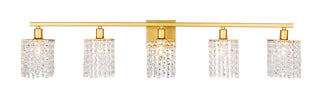 Elegant Lighting - LD7014BR - Five Light Wall Sconce - Phineas - Brass and Clear Crystals
