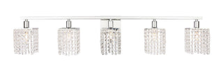 Elegant Lighting - LD7015C - Five Light Wall Sconce - Phineas - Chrome and Clear Crystals