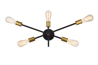 Elegant Lighting - LD8003W24BK - Five Light Wall Sconce - Axel - Black and Brass