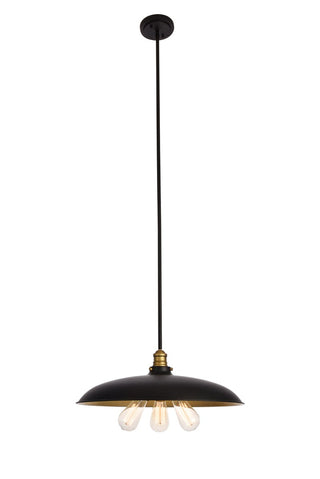 Elegant Lighting - LD8004D20BK - Three Light Chandelier - Anders - Black and Brass