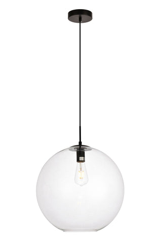 Elegant Lighting - LDPD2112 - One Light Pendant - Placido - Black and Clear