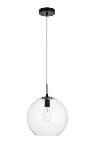 Elegant Lighting - LDPD2114 - One Light Pendant - Placido - Black and Clear