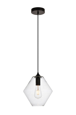 Elegant Lighting - LDPD2115 - One Light Pendant - Placido - Black and Clear