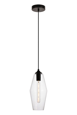 Elegant Lighting - LDPD2119 - One Light Pendant - Placido - Black and Clear
