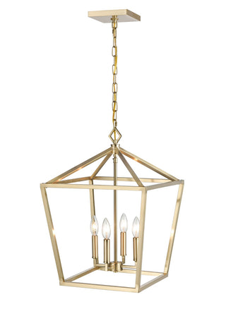 Millennium - 3244-MG - Four Light Pendant - Corona - Modern Gold