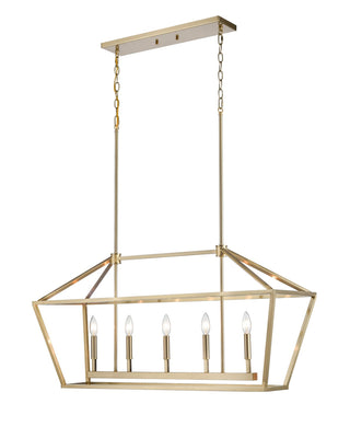 Millennium - 3245-MG - Five Light Pendant - Corona - Modern Gold