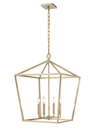 Millennium - 3254-MG - Four Light Pendant - Corona - Modern Gold