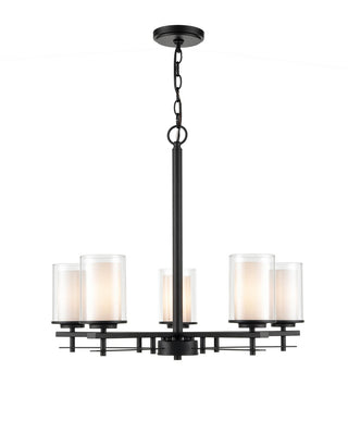 Millennium - 5515-MB - Five Light Chandelier - Huderson - Matte Black