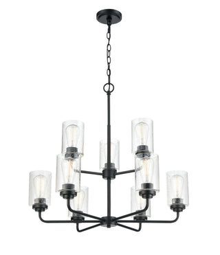 Millennium - 9609-MB - Nine Light Chandelier - Moven - Matte Black