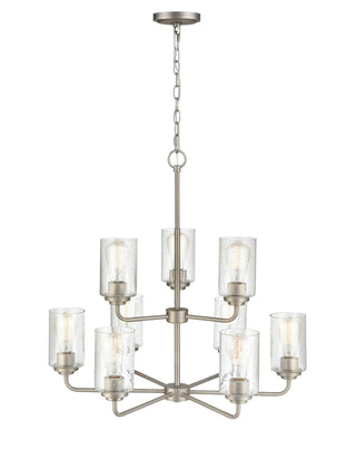 Millennium - 9609-SN - Nine Light Chandelier - Moven - Satin Nickel