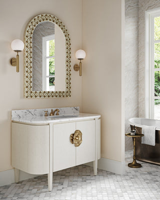 Ellaria Mirror in Natural/Brass