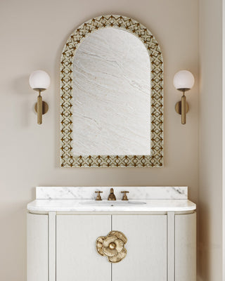 Ellaria Mirror in Natural/Brass