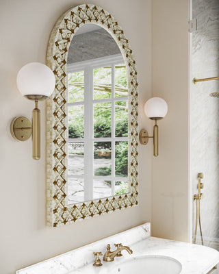 Ellaria Mirror in Natural/Brass