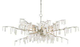 Currey and Company - 9000-0608 - Eight Light Chandelier - Forest Dawn - Textured Silver/Natural