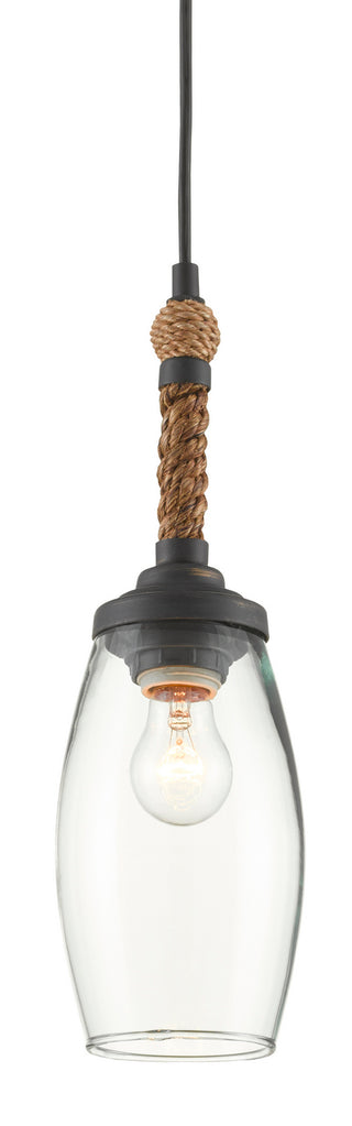 Currey and Company - 9000-0650 - One Light Pendant - Hightider - Clear/Natural/French Black