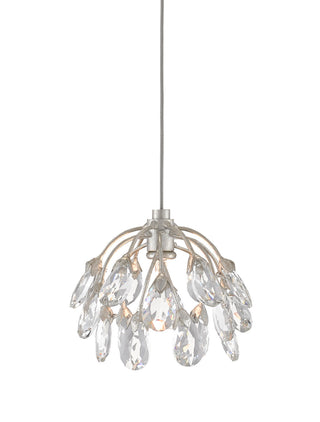Currey and Company - 9000-0667 - One Light Pendant - Crystal Bud - Clear/Contemporary Silver Leaf/Silver