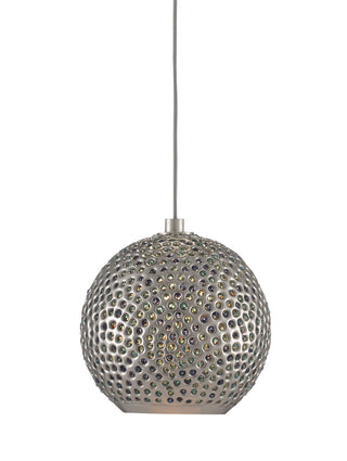 Currey and Company - 9000-0681 - One Light Pendant - Giro - Blue/Nickel/Silver