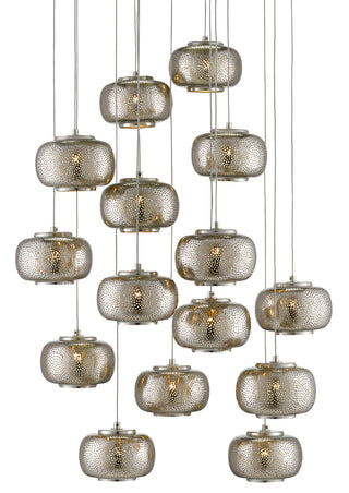 Currey and Company - 9000-0691 - 15 Light Pendant - Pepper - Nickel/Silver