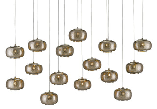 Currey and Company - 9000-0692 - 15 Light Pendant - Pepper - Nickel/Silver