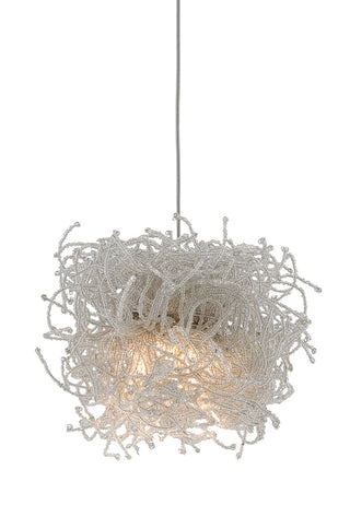 Currey and Company - 9000-0695 - One Light Pendant - Birds Nest - Clear/Silver