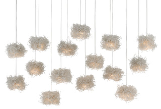 Currey and Company - 9000-0699 - 15 Light Pendant - Birds Nest - Clear/Silver
