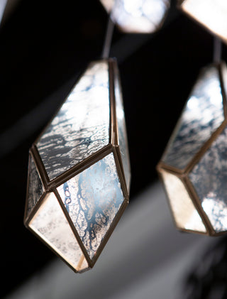Glace One Light Pendant in Raj Mirror/Antique Brass/Silver