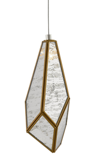 Currey and Company - 9000-0702 - One Light Pendant - Glace - Raj Mirror/Antique Brass/Silver