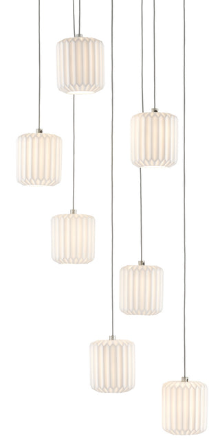 Currey and Company - 9000-0711 - Seven Light Pendant - Dove - White/Silver