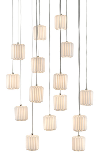 Currey and Company - 9000-0712 - 15 Light Pendant - Dove - White/Silver
