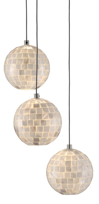 Currey and Company - 9000-0717 - Three Light Pendant - Finhorn - Natural/Silver