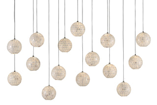 Currey and Company - 9000-0720 - 15 Light Pendant - Finhorn - Natural/Silver