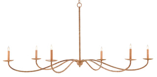 Currey and Company - 9000-0757 - Six Light Chandelier - Saxon - Natural/Saddle Tan